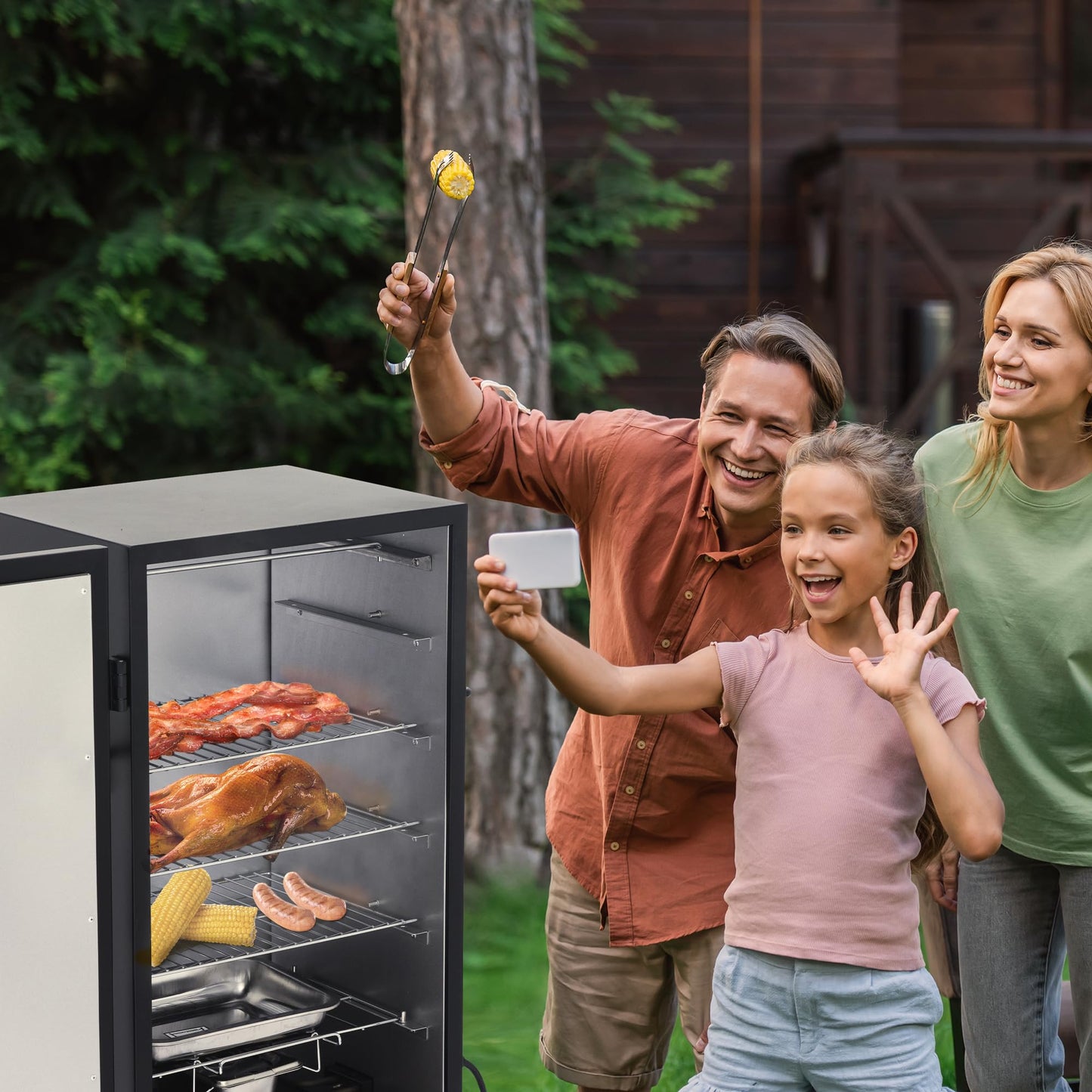 Royal Gourmet SE2805 28-Inch Analog Electric Smoker with 3 Cooking Grates, Outdoor Smoker with Adjustable Temperature Control & 454 Sq. In. Cooking Area for Outdoor Backyard BBQ, Black