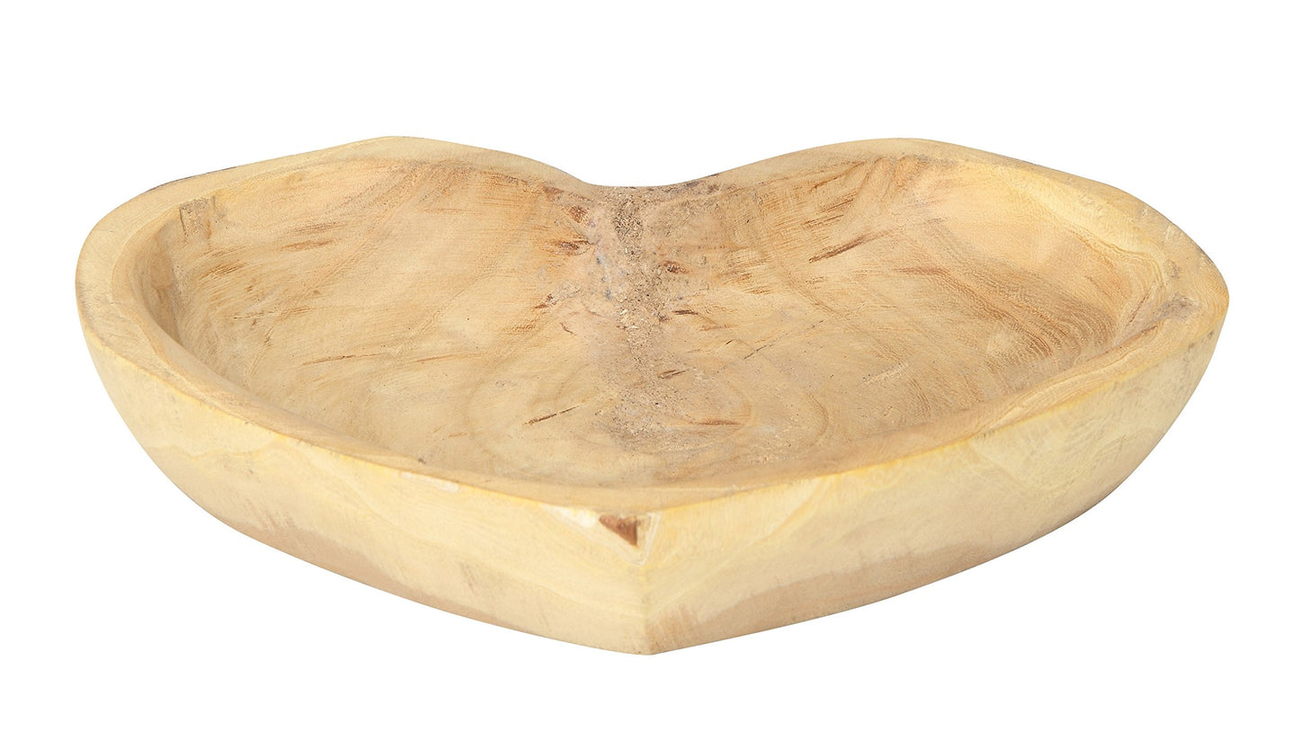 Creative Co-op Decorative Chinaberry Wood Heart Shaped Bowl