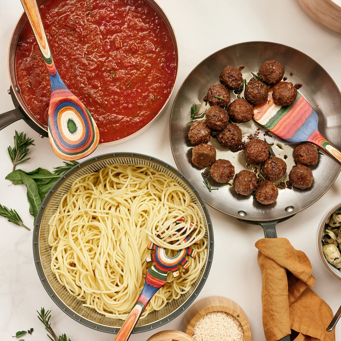 Totally Bamboo Baltique Marrakesh Collection 4 Piece Cooking Utensil Set, Safe for Nonstick