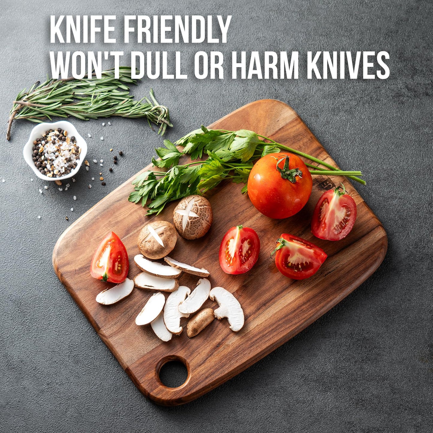 Wood Cutting Boards for Kitchen,JAMES.F Acacia Wooden Heavy Duty Cutting Board, Chopping Serving Boards with Hanging Hole for Meat Bread or Vegetables