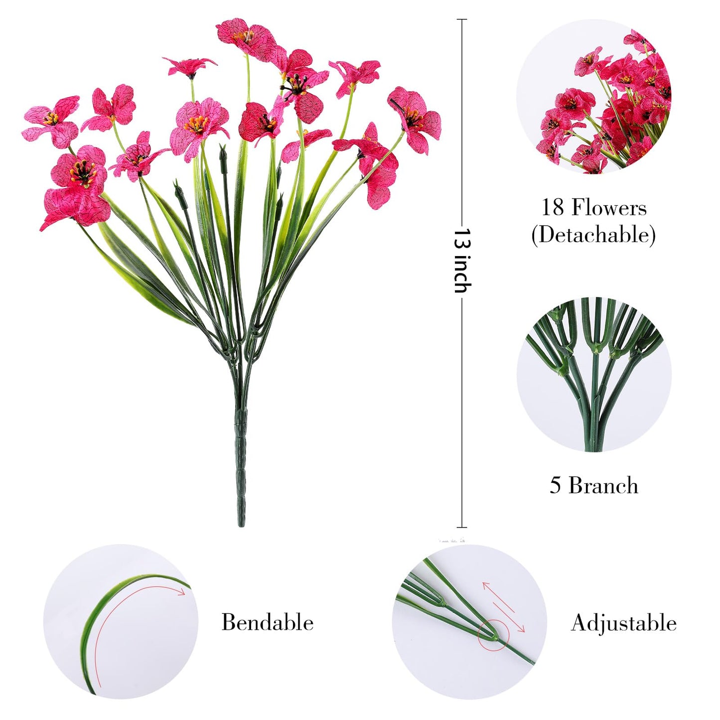 AGIRL 24 Bundles Artificial Flowers for Outdoor,No Fade Fake Plastic Flowers Faux Plants for Decoration Hanging Planters Indoor Outside Garden Porch Window Box Home Wedding Farmhouse - CookCave