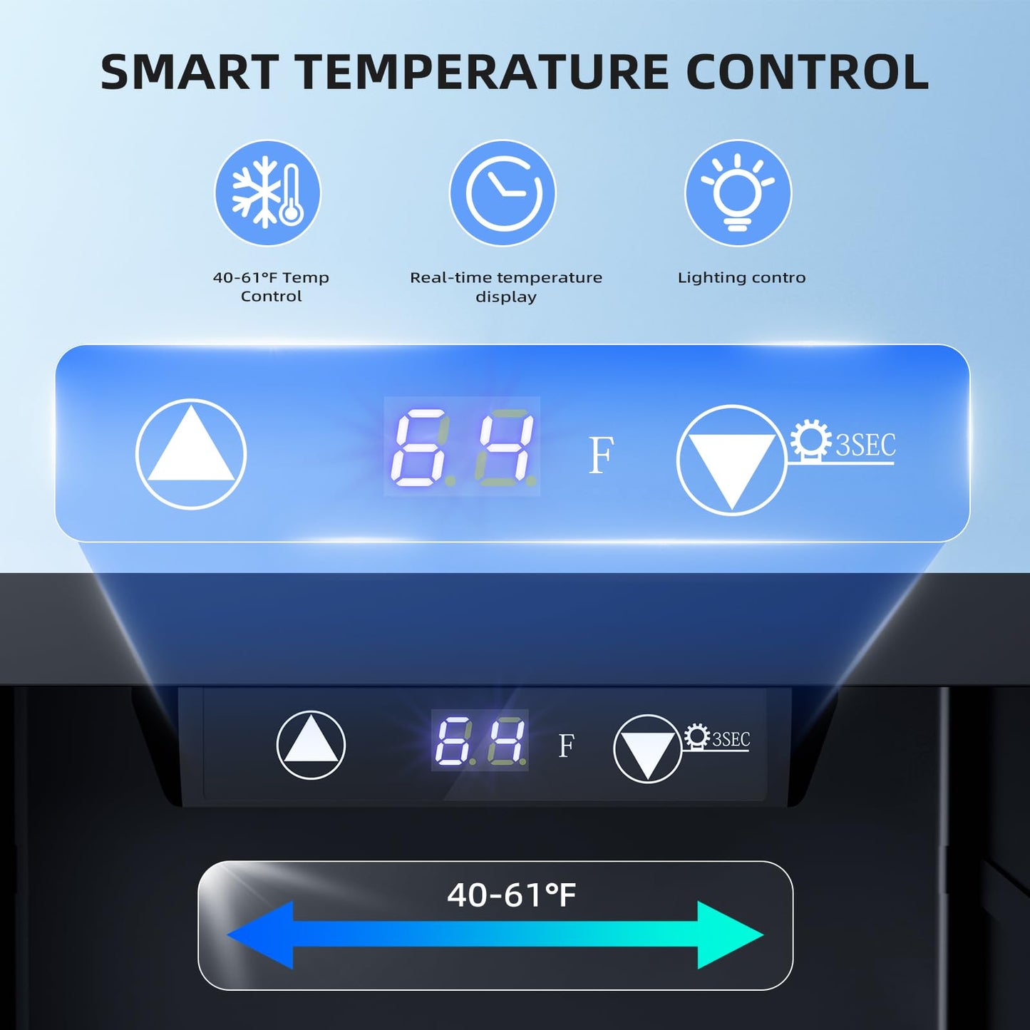 Antarctic Star 18L Beverage Refrigerator Cooler 24Can, Mini Fridge with Quiet Compressor, LED Light,Freestanding Small Fridge with Electronic Temperature Control for Home and Bar(40-61 ℉) - CookCave