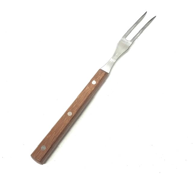 BBQ Grill Meat Fork, 13 inches Stainless Steel Cooking Fork with Wood Handle BBQ Fork Meat Fork Carving Fork - CookCave