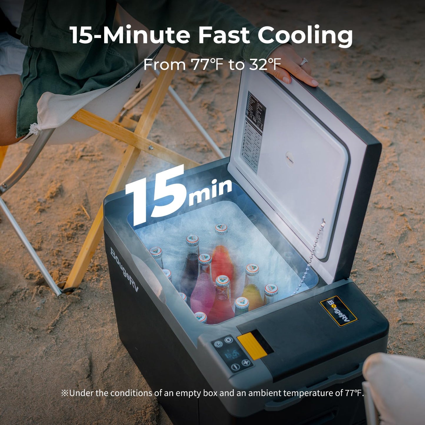 BougeRV 12 Volt Refrigerator, CRPRO 30 Quart 12V Car Fridge, Portable Freezer (-8℉~50℉), Compressor Electric Cooler with 12V/24 DC, 110-240 AC for Outdoor Camping Overlanding Truck RV SUV Van - CookCave