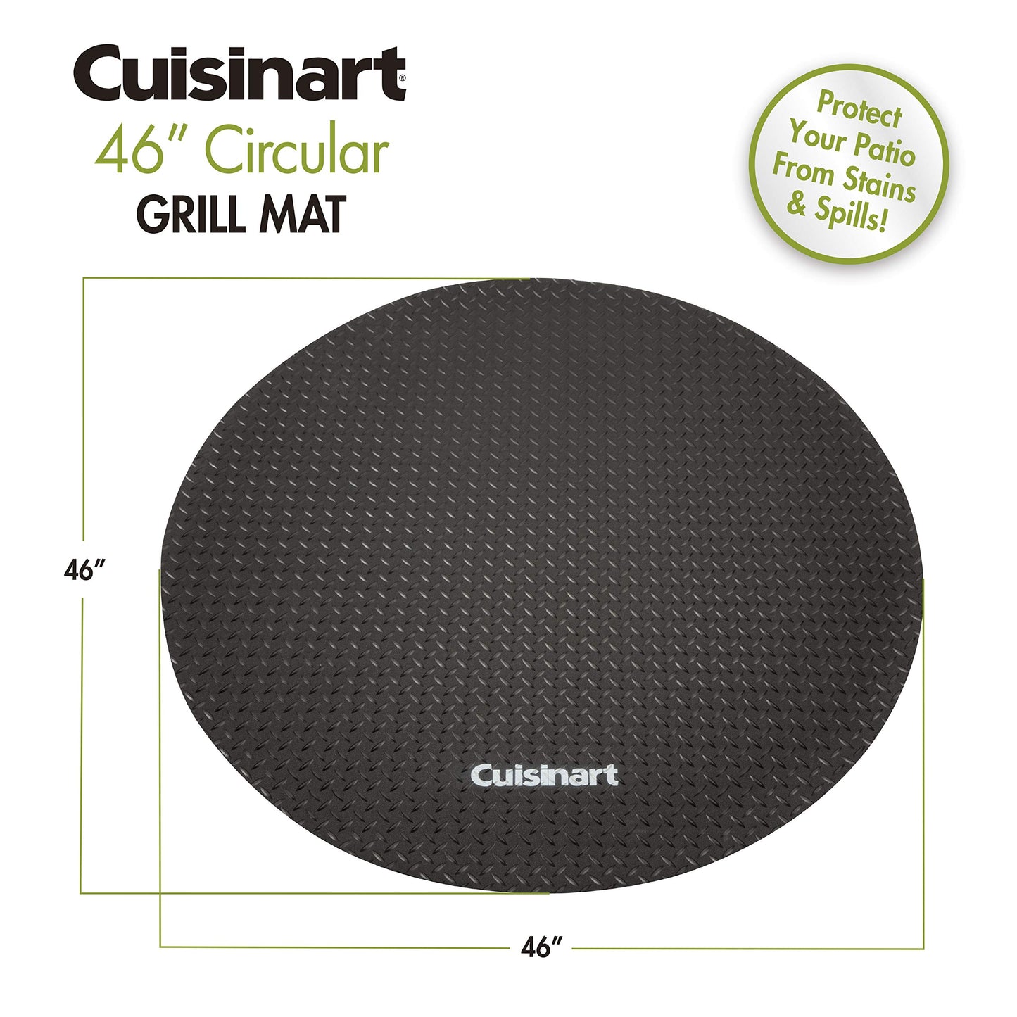 Cuisinart CGMT-046, 46" Circular Grill Mat, Mat-46, Black - CookCave