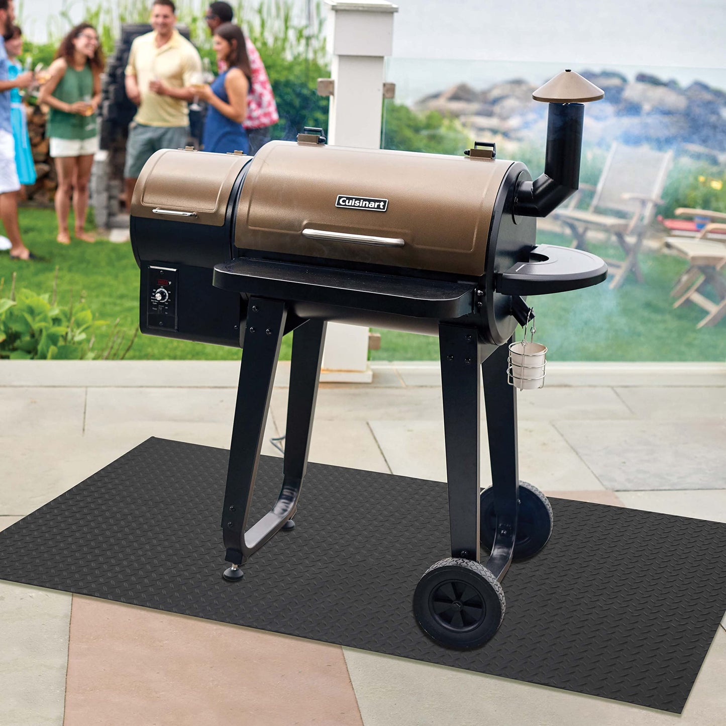 Cuisinart CGMT-140 Premium Deck & Patio Grill Mat, 48" x 30", Black - CookCave
