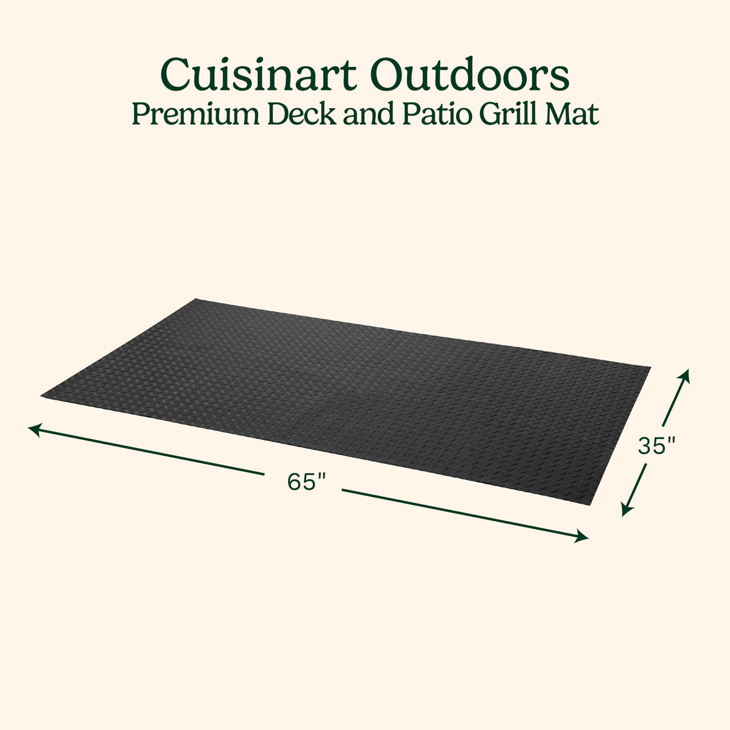 Cuisinart Premium Deck and Grill Mat, 65" x 36", Non-Slip Rubber Mat for BBQ, Griddle and Grill All Season Protection for Patio, Deck and Porch - CookCave