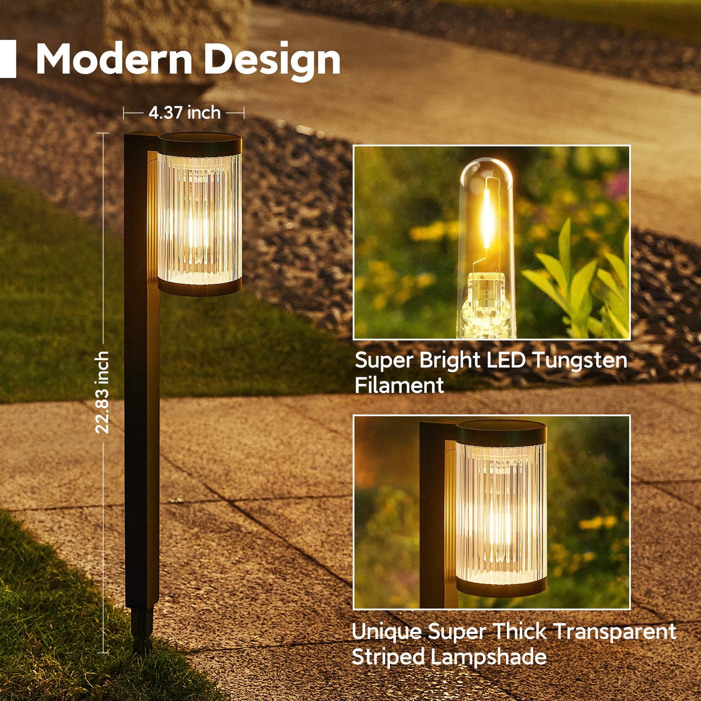 ELECLINK Solar Pathway Lights Outdoor, 6 Pack Upgraded Outdoor Solar Lights for Outside Super Bright Up to 12Hrs, IP65 Waterproof Solar Garden Lights for Yard Landscape Path Walkway Decoration - CookCave