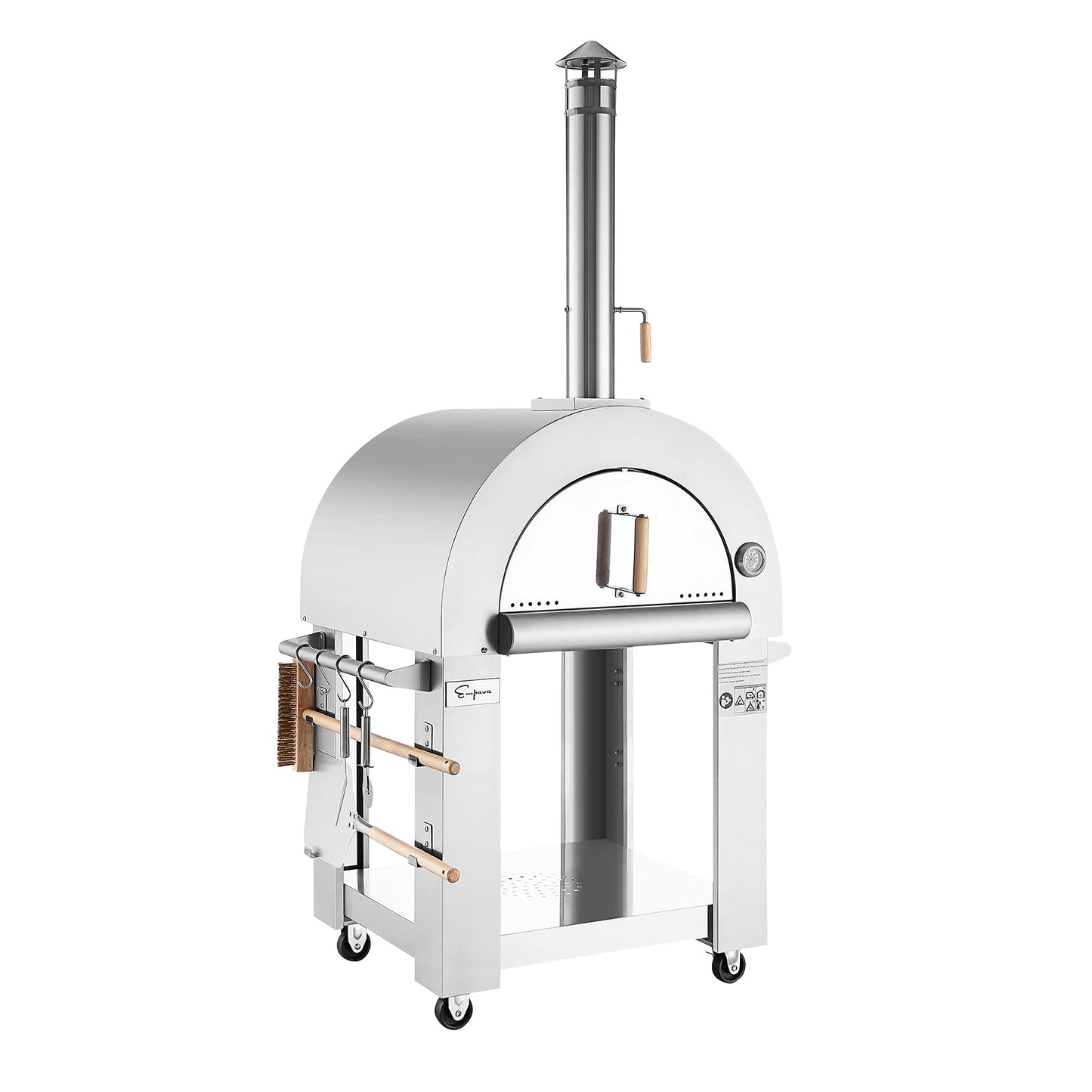 Empava 32.5" Wood Fired Artisan Pizza Oven for Outdoor Kitchen in Stainless Steel - CookCave