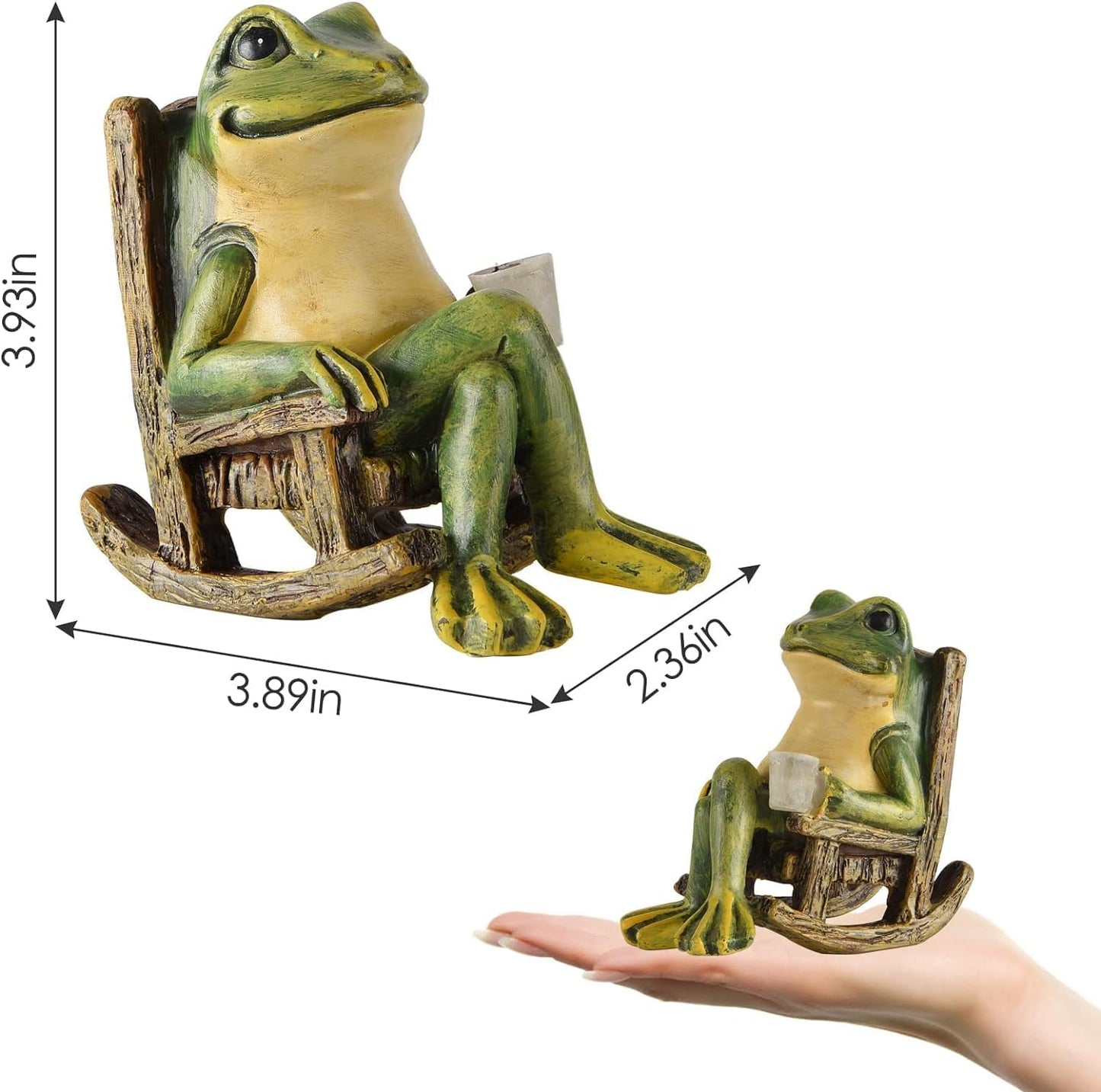 FOXMIS Miniature Frog Garden Statue Mom Gifts Home Decorations Fairy Garden Accessories Outdoor Lights Solar Garden Frog Decor Art Housewarming Gift for Patio,Yard,Lawn Ornament,3.89"x2.36"x3.93 - CookCave