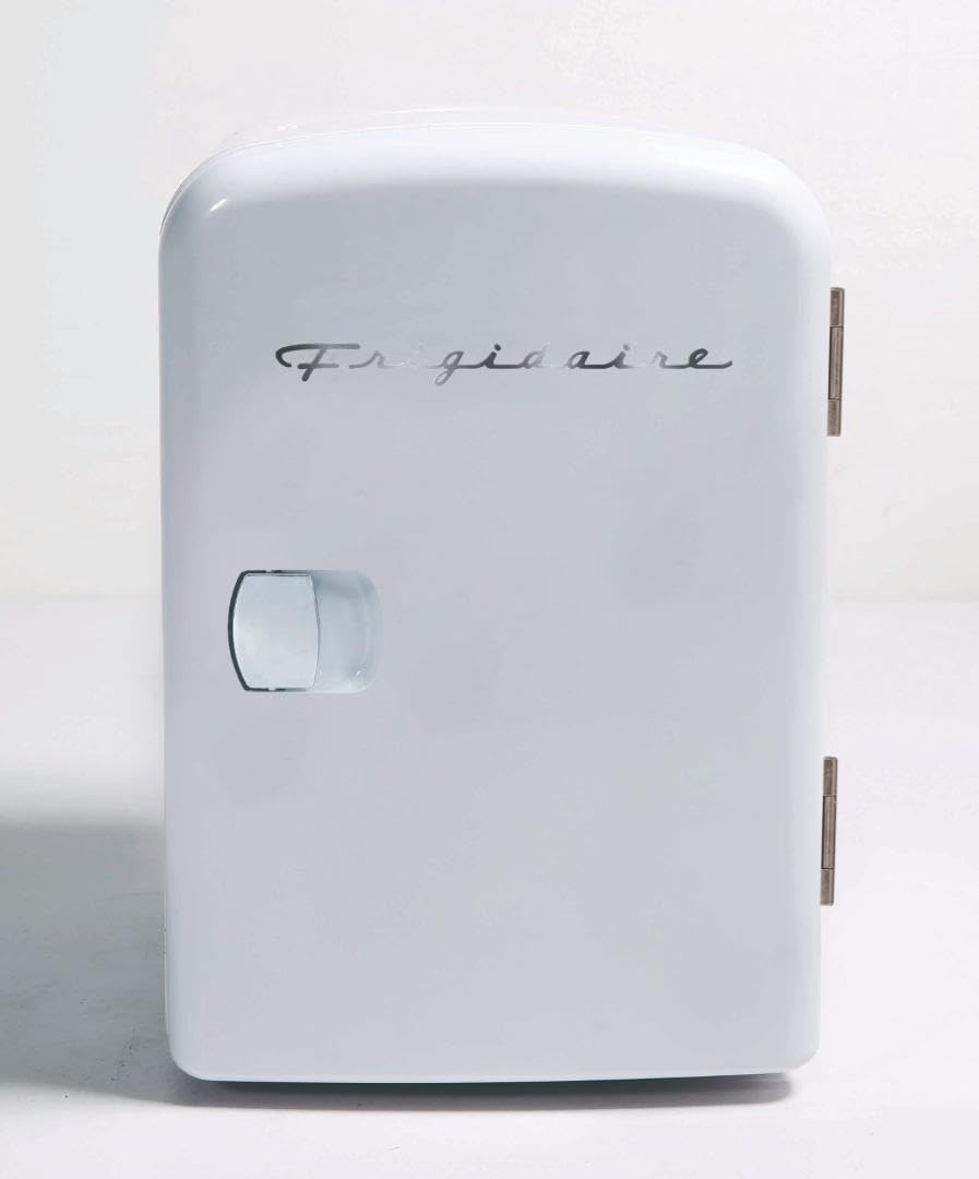 Frigidaire Mini Portable Compact Personal Fridge Cooler, 4 Liter Capacity Chills Six 12 oz Cans, 100% Freon-Free & Eco Friendly, Includes Plugs for Home Outlet & 12V Car Charger - White - CookCave