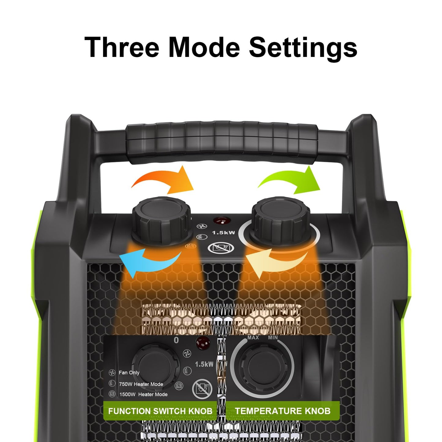 Gardtech Outdoor Heater for Patio, Electric Space heater with Overheat Protection, 1500W Fast Heat PTC Ceramic Portable Garage Heater for Workshop, Greenhouse - CookCave