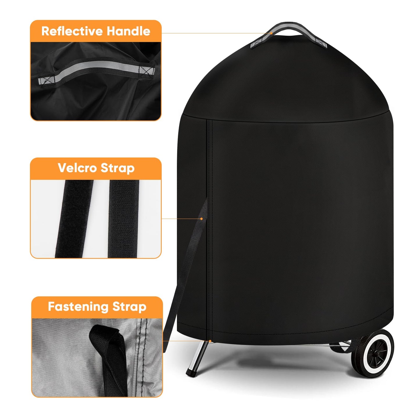 iCOVER Grill Cover for Weber 22 Inch Charcoal Kettle- Heavy Duty Waterproof BBQ Cover for Weber Char-Broil 22 Inch Charcoal Kettle Grills - CookCave