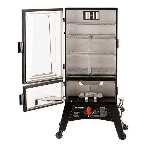 Masterbuilt® 40-inch ThermoTemp Propane Gas Vertical BBQ Smoker with Analog Temperature Control and 960 Cooking Square Inches in Black, Model MB20051316 - CookCave