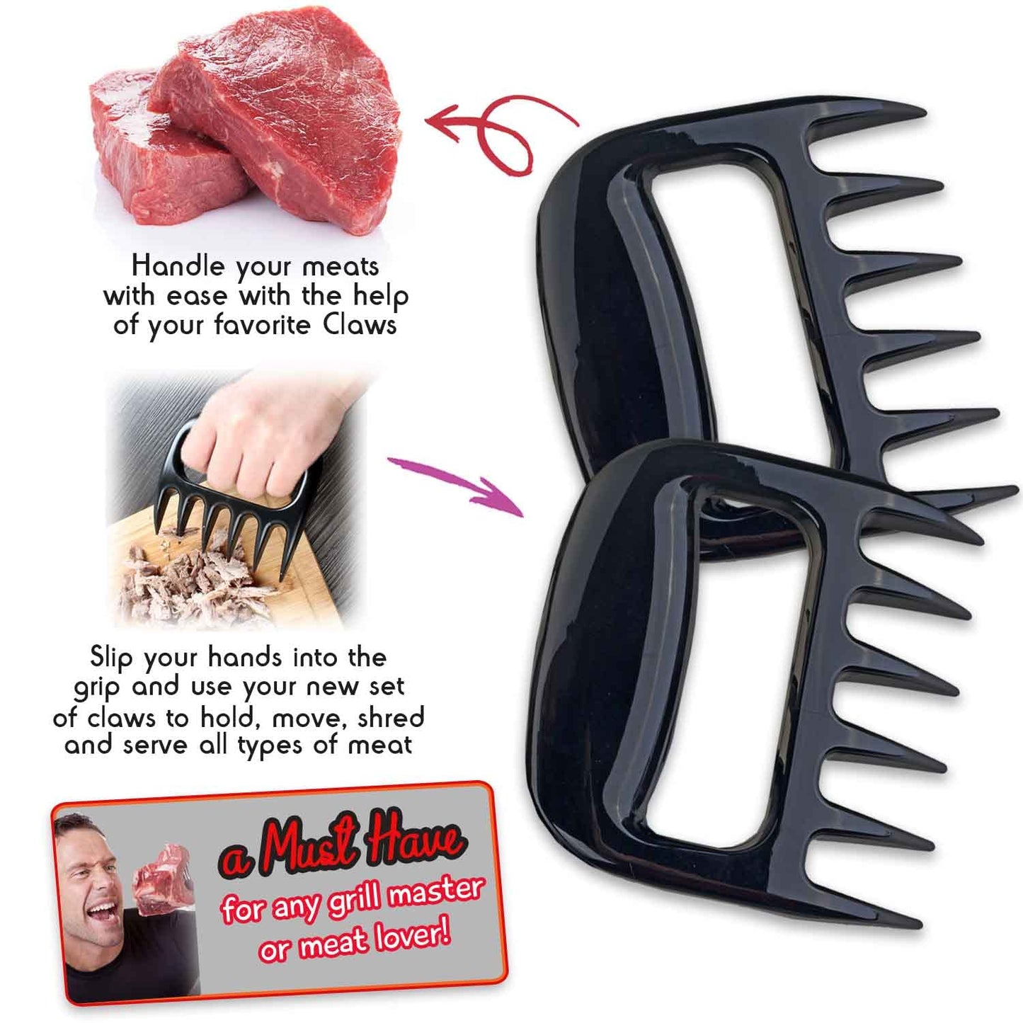 Meat Claws for Shredding. Santa's BBQ Claws. Funny Stocking Stuffers for Men Dads Grillers, Boss Boyfriend Christmas Gift Box. Barbecue Pulled Pork Shredder Funny Grill Tool Pelto Kitchen Gadget - CookCave