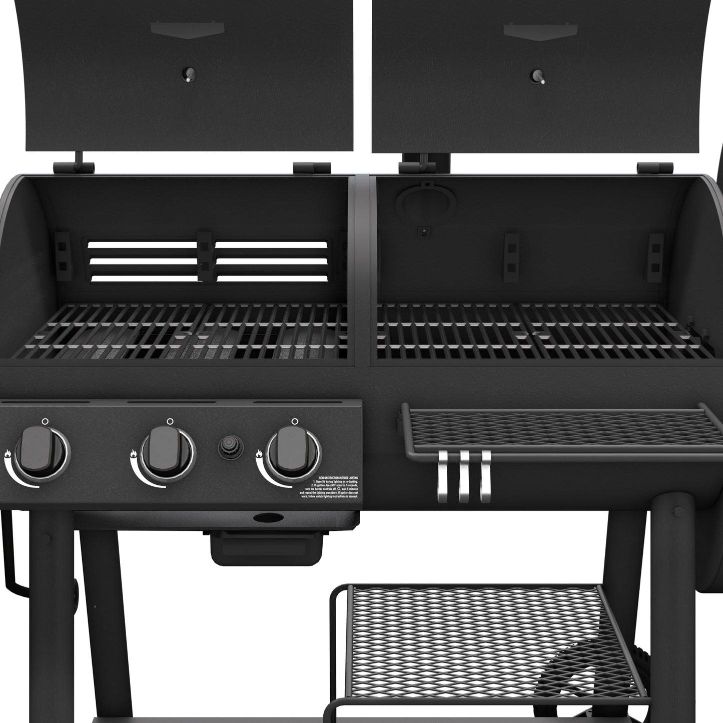OKLAHOMA JOE'S® Canyon™ Charcoal and Propane Gas Combination Smoker and Grill, Black Steel, 24203004 - CookCave