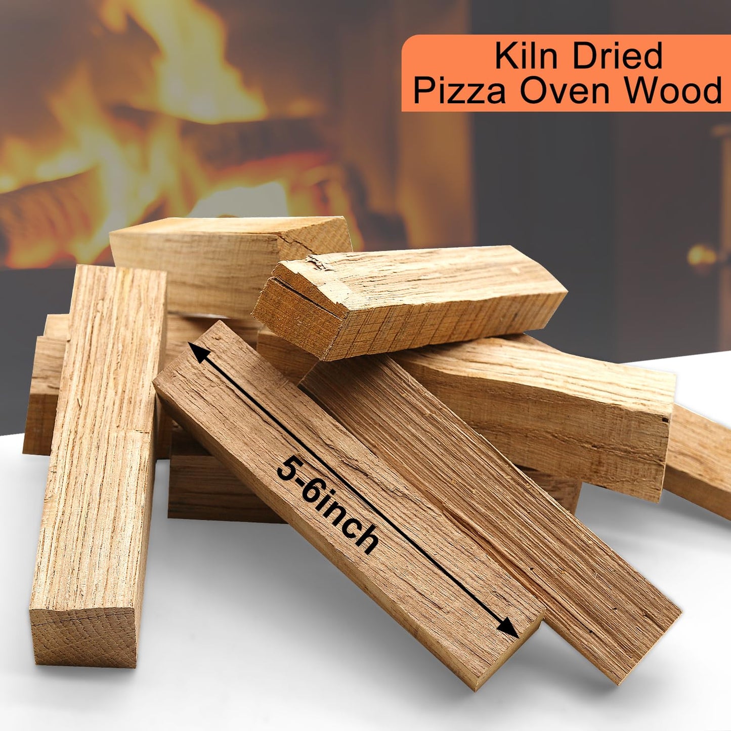 Pizza Oven Wood - Kiln-Dried Oak Wood for Pizza Ovens, 6-Inch Barkless Logs, Ideal for Ooni, Gozney, Solo Stove, and Other Wood-Fired Pizza Ovens, Grills, and Smokers - Approx. 12 lbs - CookCave