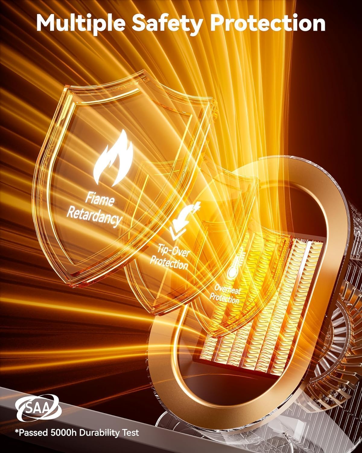 QQT Electric Space Heater,Portable Energy Efficient Space Heaters for Indoor Use,Two-Speed Portable Heater Fan for Office with Adjustable,Overheating Protection,Dumping Shutdown (White) - CookCave