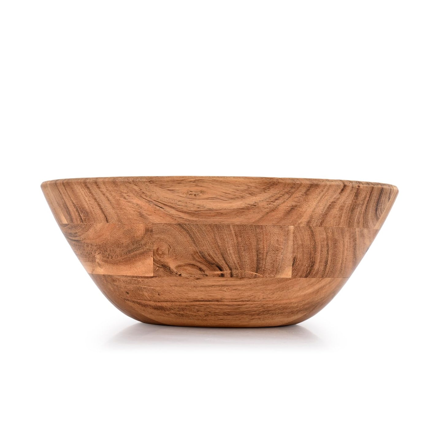 Samhita Acacia Wood Fruit Bowl for Fruits or Salads,Serving Dish Looks Absolute Beautiful With Your Kitchen (10" x 10" X 4") - CookCave