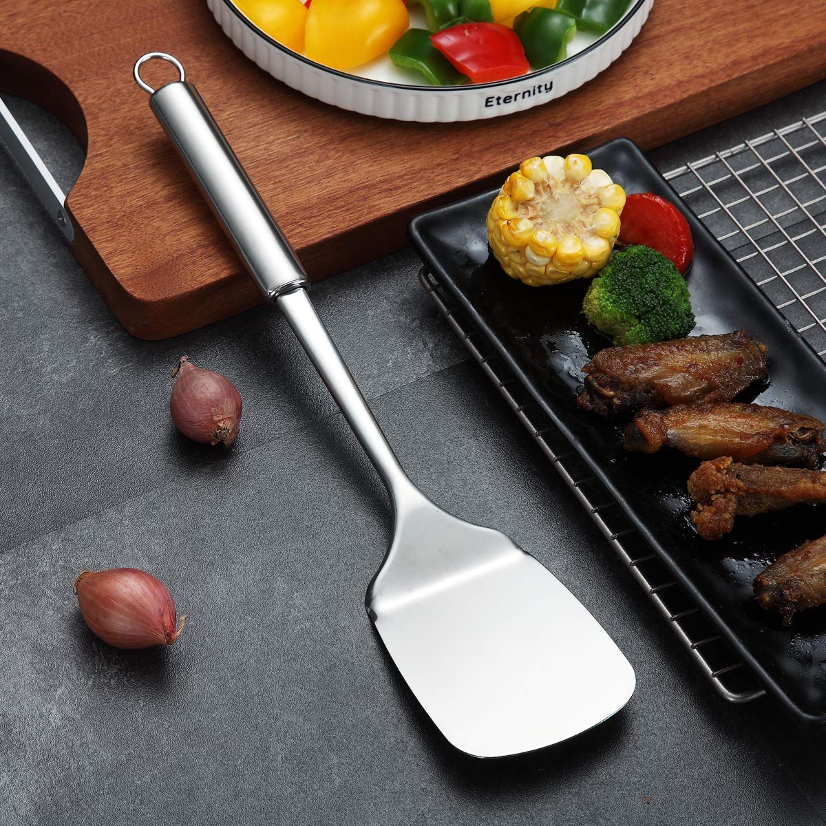 Stainless Steel Spatulas, Berglander Solid Turner,Barbecue Spatulas, Metal Spatulas Turner For Cooking, Kitchen Spatula Spatulas For Nonstick Cookware, Dishwasher Safe, Easy to Clean - CookCave