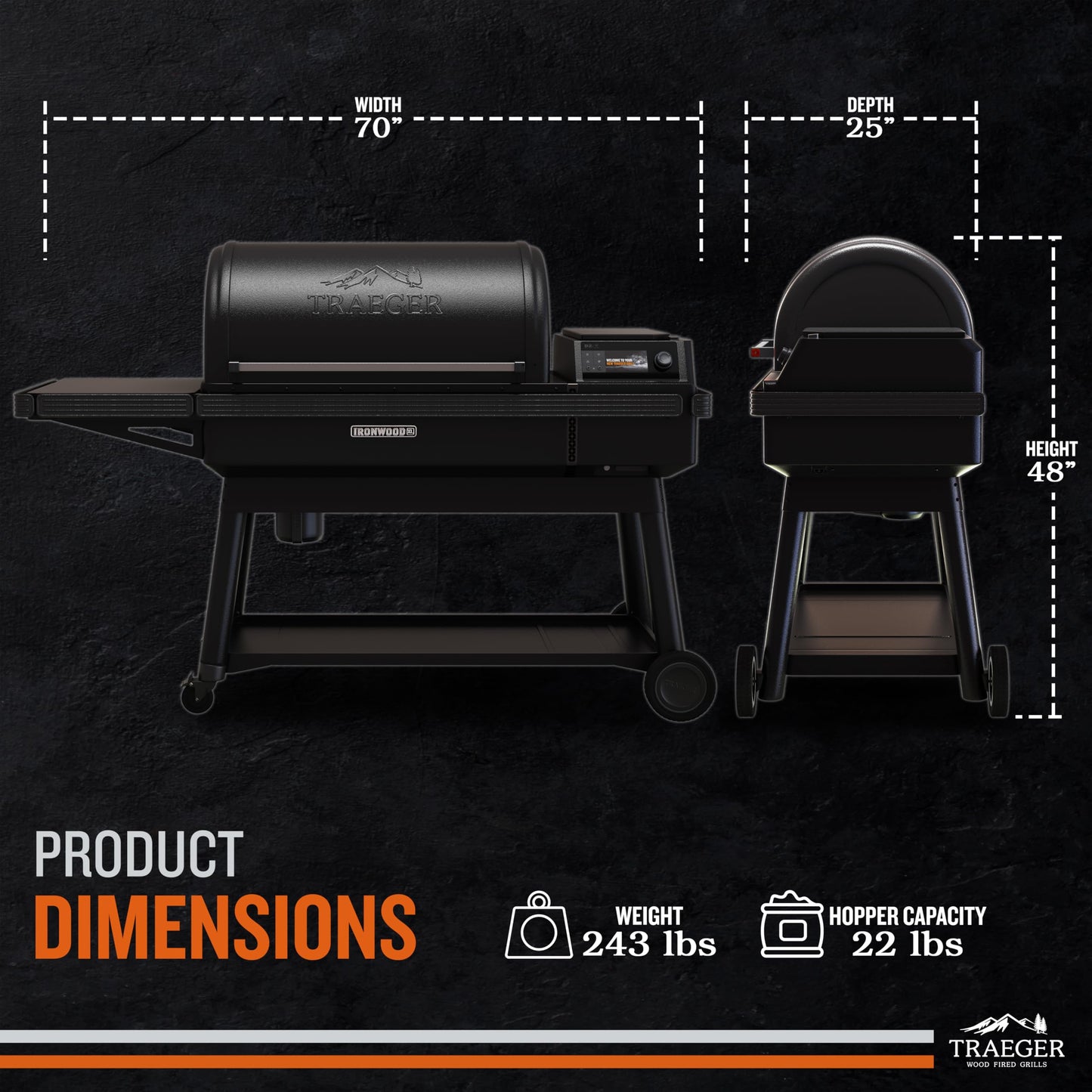 Traeger Ironwood XL Wood Pellet Smoker Grill, 924 Sq In Cooking Area, WiFIRE Smart Temperature Control, Up to 500 Degrees, Super Smoke Mode, 6 in 1 Outdoor BBQ Electric Smoker and Grill - CookCave