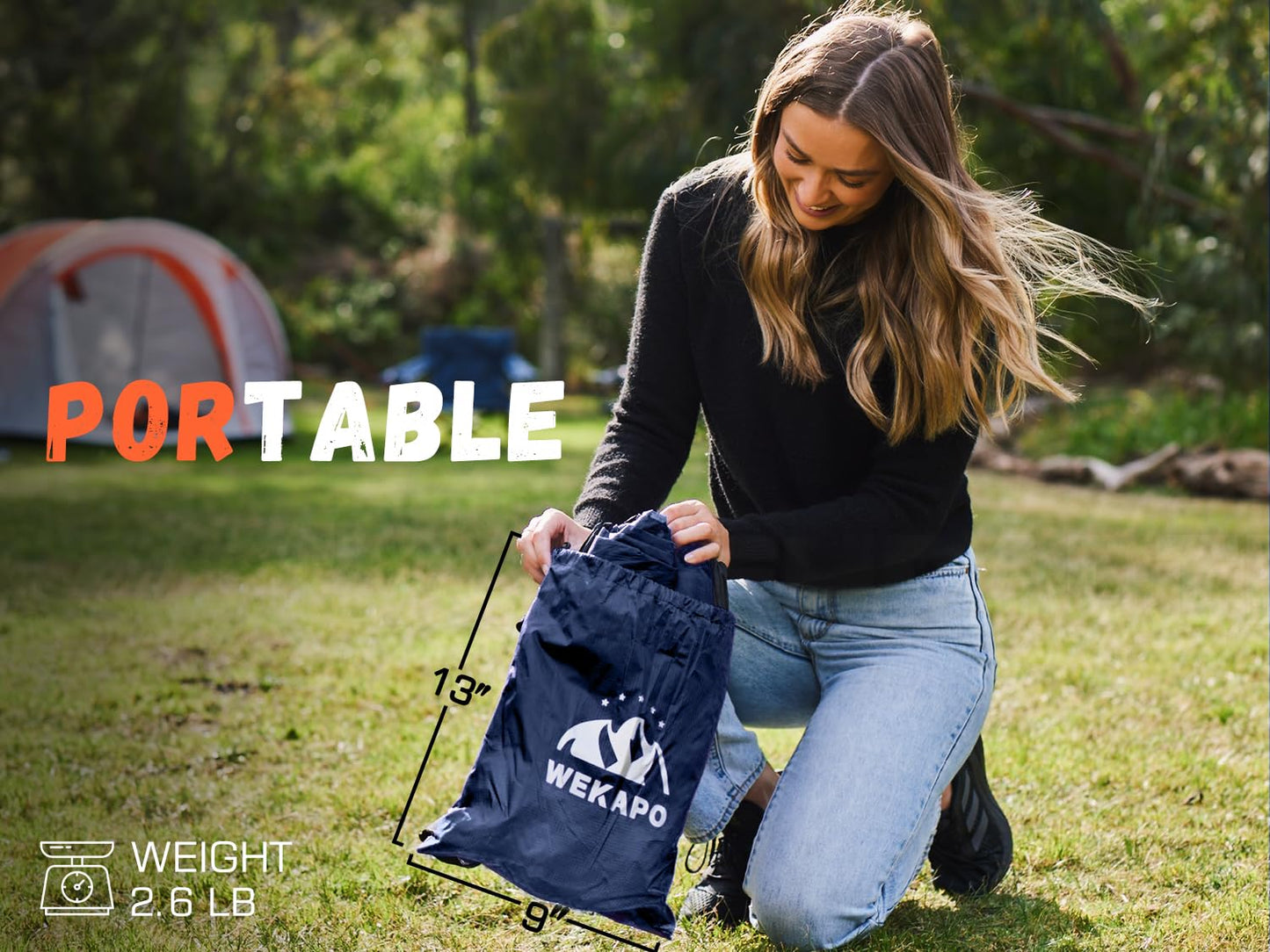 WEKAPO Inflatable Couch Air Lounger Chair - Camping & Beach Accessories, Portable Blow up Sofa for Hiking, Lawn, Indoor/Outdoor Movies & Music Festivals. Lightweight and Easy to Set Up Air Hammock - CookCave