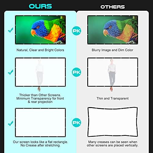 AAJK Outdoor Projection Screen 150 inch, Washable Projector Screen 16:9 Foldable Anti-Crease Portable Projector Movies Screen for Home Theater Outdoor Indoor Support Double Sided Projection… - CookCave