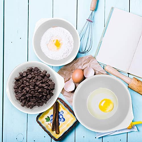 GLAD Mixing Bowls with Pour Spout, Set of 3 | Nesting Design Saves Space | Non-Slip, BPA Free, Dishwasher Safe Plastic | Kitchen Cooking and Baking Supplies, White - CookCave