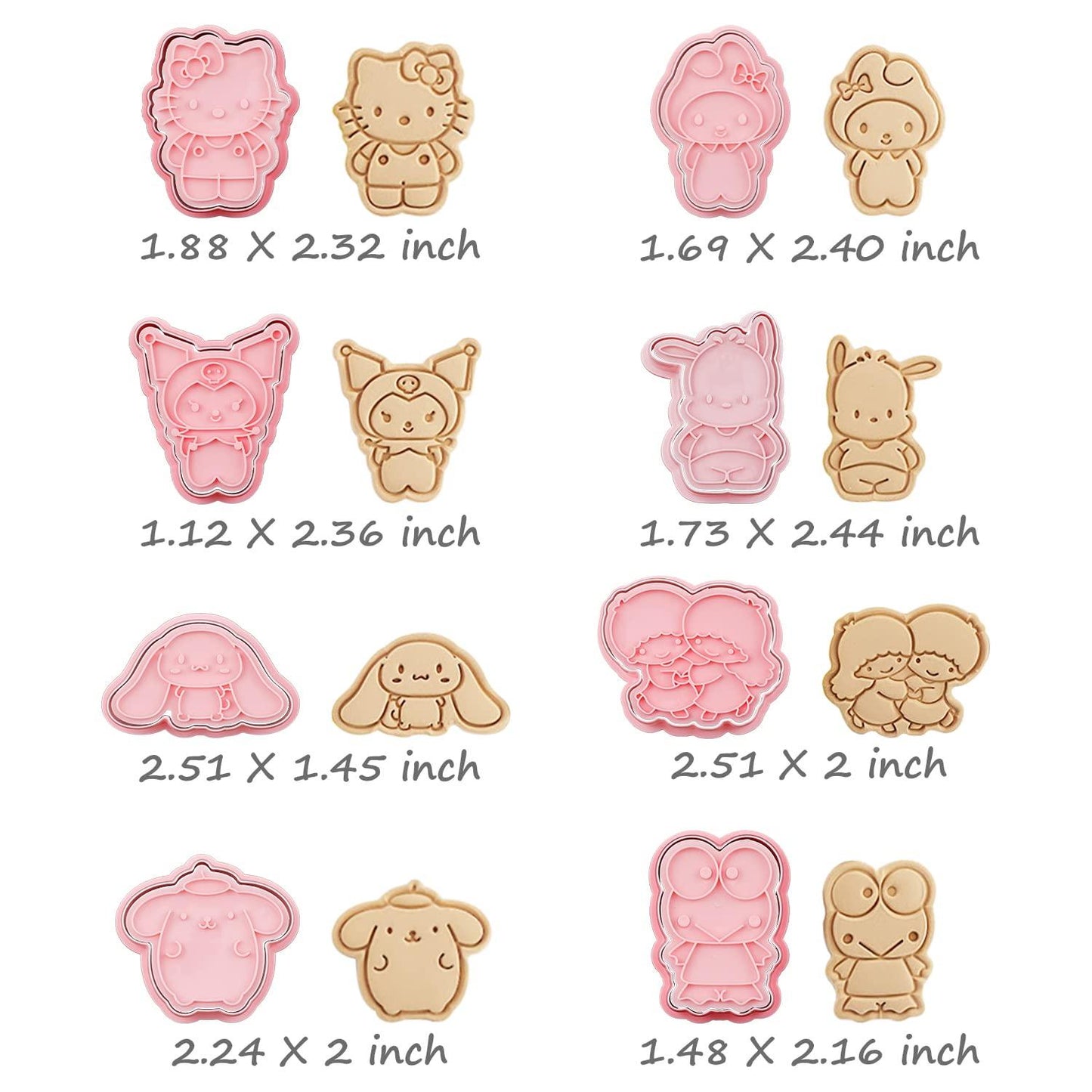 New Cartoon Cookie Cutter Set -8 Piece - Stamped Embossed Molds for Cake Kids Birthday Party(A Size) - CookCave