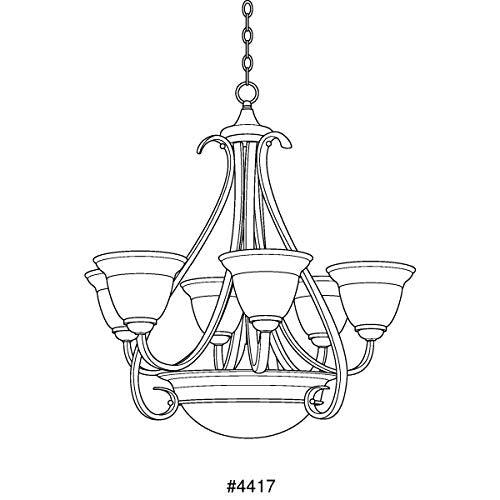 Progress Lighting P4417-77 6-Light Two-Tier Torino Chandelier, Forged Bronze - CookCave