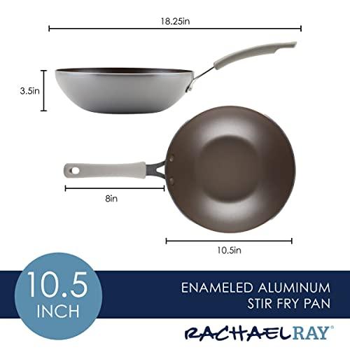 Rachael Ray Cook + Create Nonstick Stir Fry Pan/Wok, 10.5 Inch, Gray - CookCave