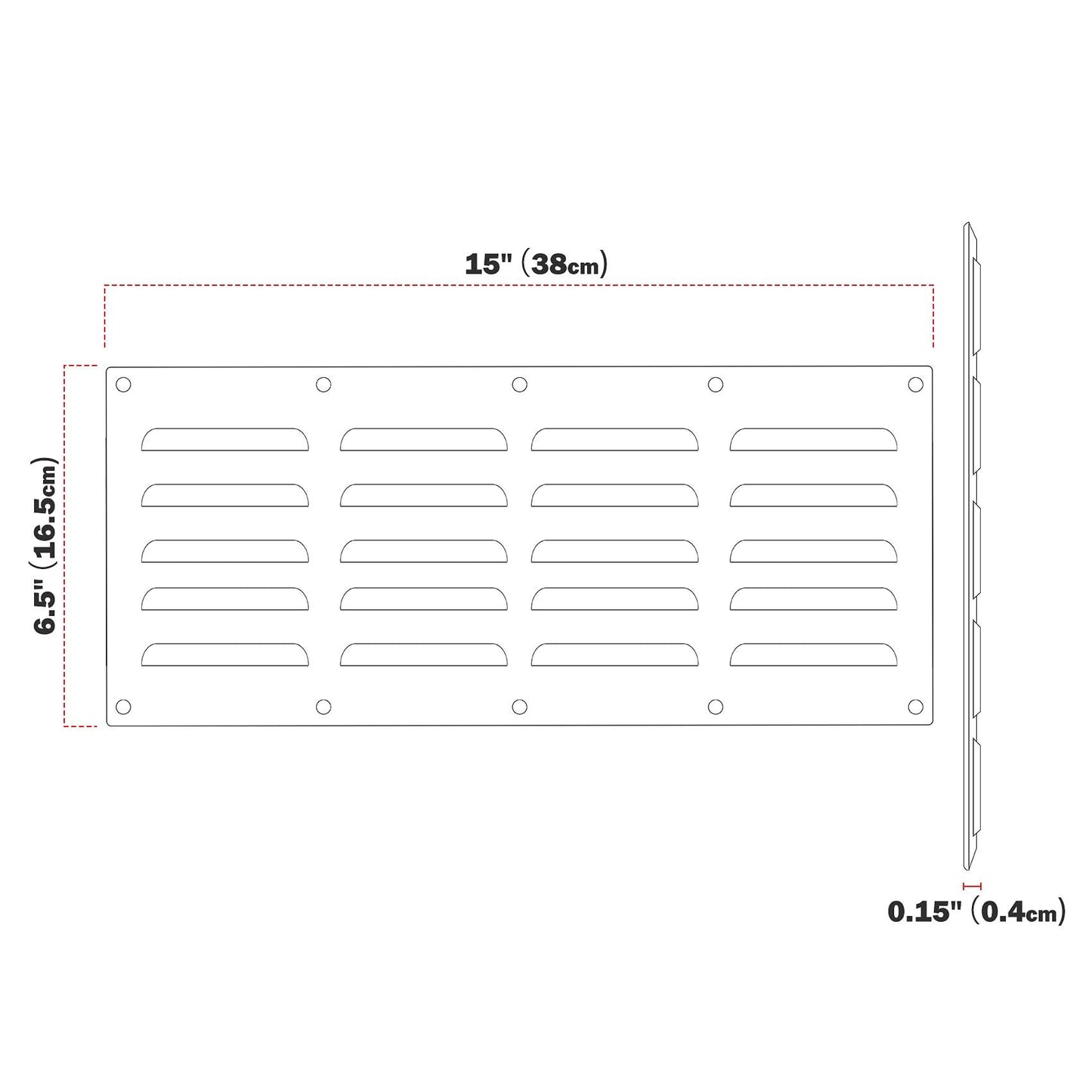 Stanbroil Stainless Steel Venting Panel for Grill Accessory, 15" by 6-1/2" - CookCave