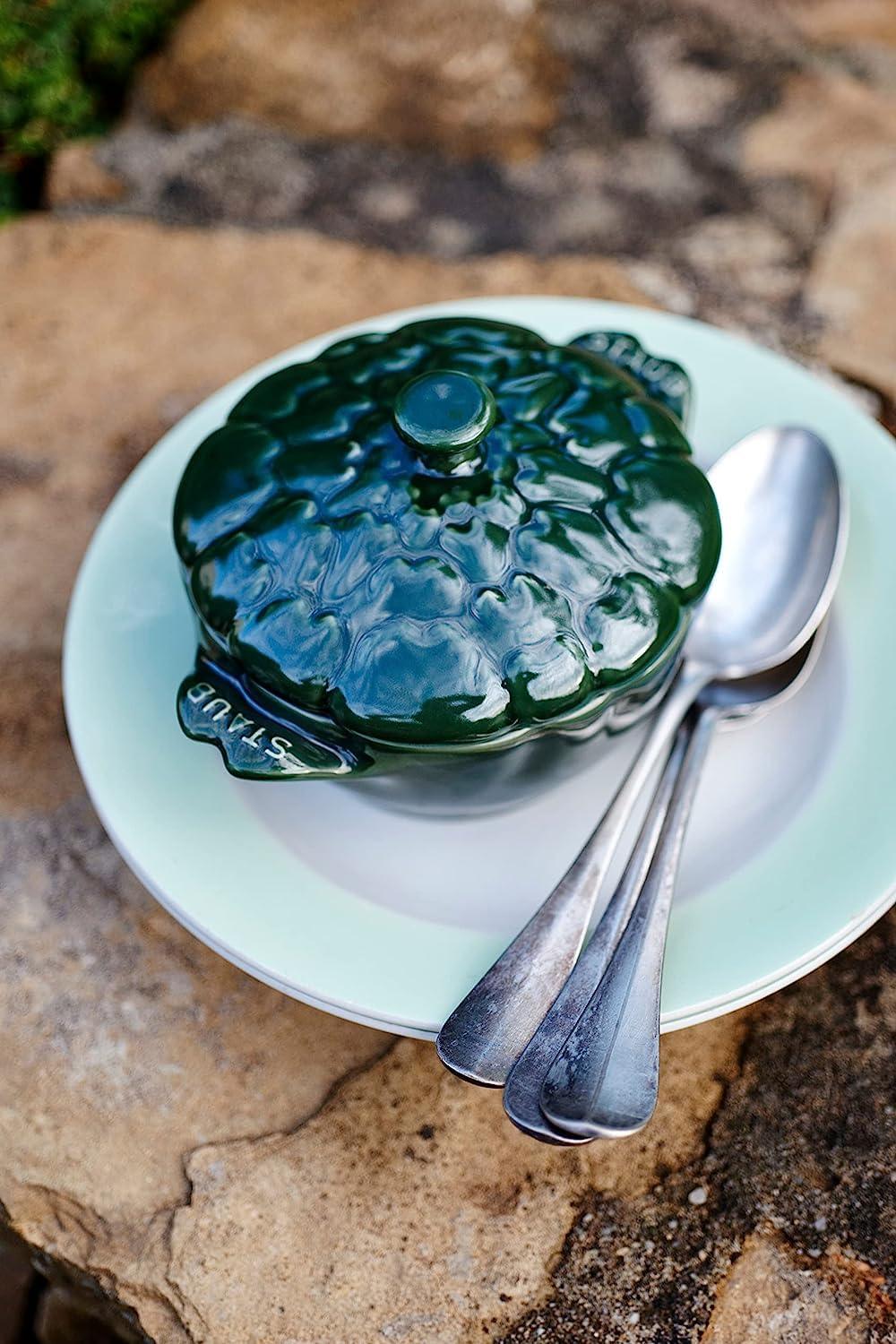 STAUB Ceramics Dutch Oven 16-oz Petite Artichoke Cocotte, Basil - CookCave