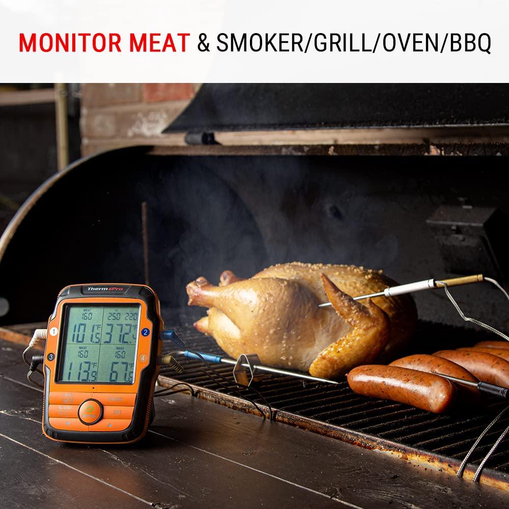 ThermoPro TP27 500FT Long Range Wireless Meat Thermometer for Grilling and Smoking with 4 Probes Smoker BBQ Grill Kitchen Food Cooking Digital Thermometer for Meat - CookCave