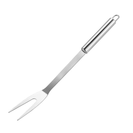 1 Piece Meat Fork Carving Fork Stainless Steel Meat Carving Fork Cooking Curved Fork BBQ Fork Barbecue Fork Grilling Fork for Chicken Beef Pork Turkey(Silver, 13.78 inch) - CookCave