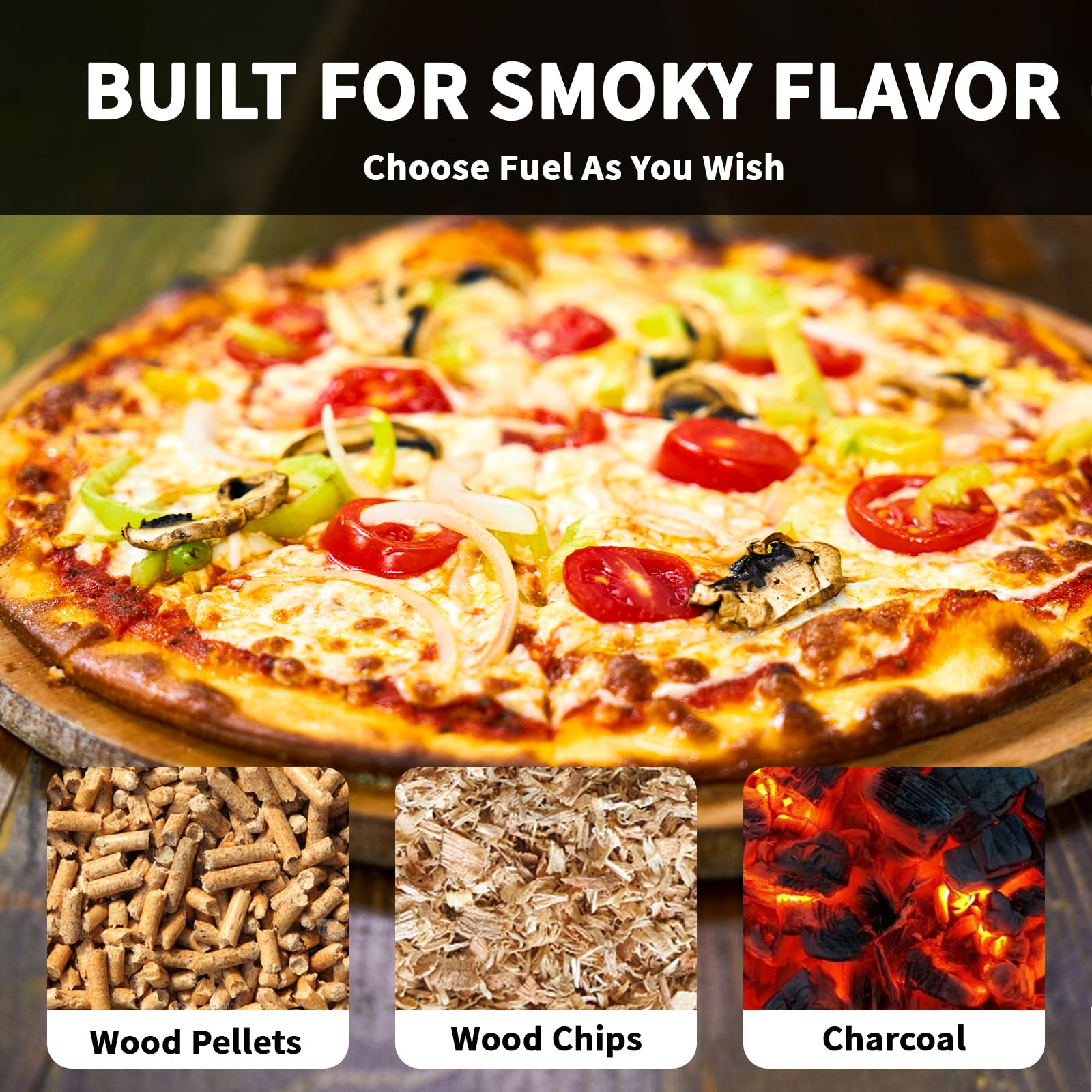 1112 Temp Pizza Oven Rotating Pizza Stone 360 ℃ Outdoor Pizza Oven Wood Pizza Oven Outdoor Ovens For The Backyard - CookCave