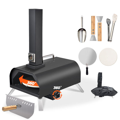 1112 Temp Pizza Oven Rotating Pizza Stone 360 ℃ Outdoor Pizza Oven Wood Pizza Oven Outdoor Ovens For The Backyard - CookCave