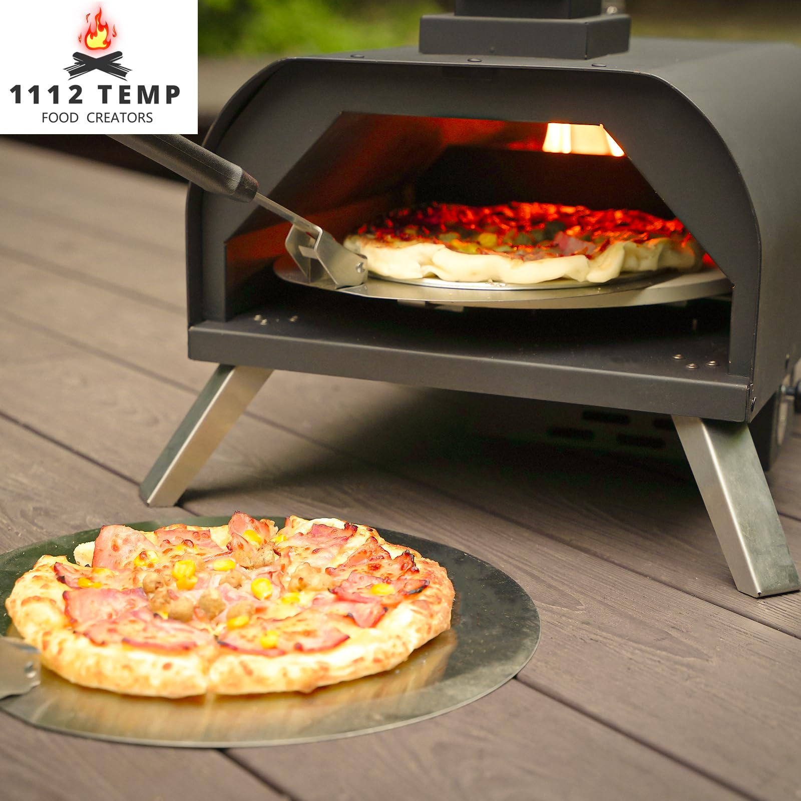1112 Temp Pizza Oven Rotating Pizza Stone 360 ℃ Outdoor Pizza Oven Wood Pizza Oven Outdoor Ovens For The Backyard - CookCave