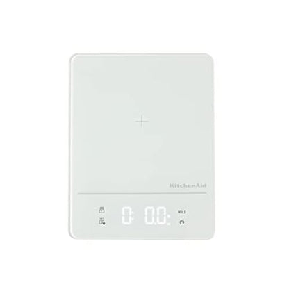 KitchenAid KQ913 Digital Waterproof (IPx7) Kitchen and Food Scale, LED readout, 11 Pound Max Capacity, White