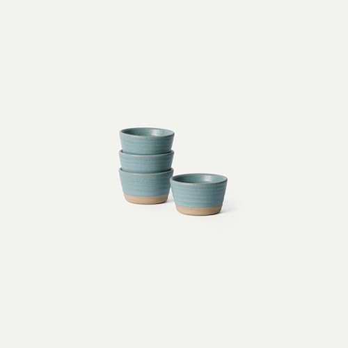 Mora Micro Ramekins Set of 4, 6oz Ceramic Pottery Baking Dishes - Microwave, Oven and Dishwasher Safe - Iris
