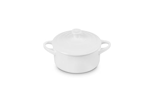 Le Creuset Stoneware Mini Round Cocotte, 14 oz., White