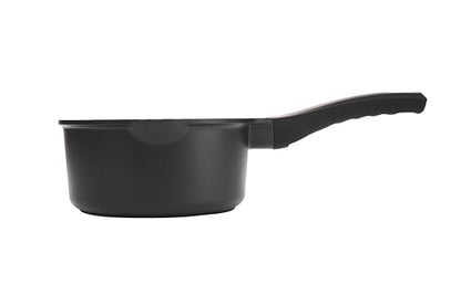 1.3 Quart Sauce Pan with Glass Lid - 6.2 Inch, Non-Stick Ceramic Coating, Induction Compatible, Even Heating - Easy Clean, Non-Toxic, Soft Cool Handle by Cainfy
