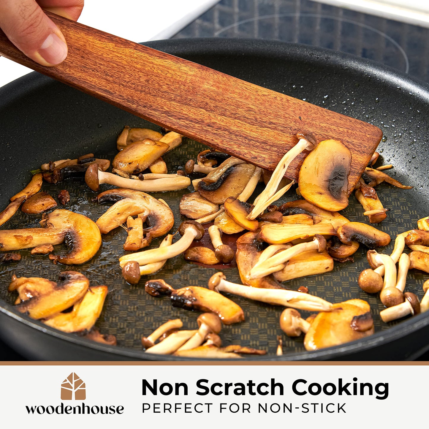 12 inch Teak Wood Spatula for Cast Iron, Small Wood Flipper, Egg Scraper, Flat Wooden Turner, Multipurpose Wood Cooking Utensil, Spatulas Perfect for Flipping, Serving, Scraping & Turning. Set of 2 - CookCave