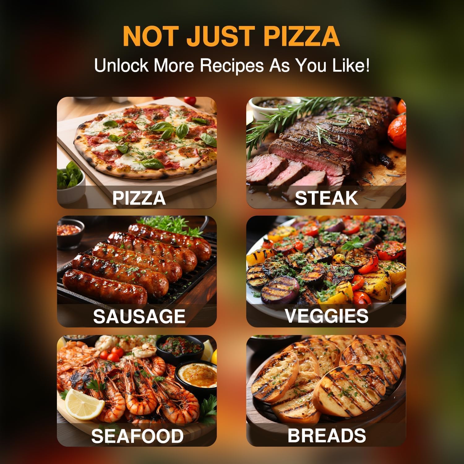 12” Portable Wood Fired Pizza Oven - Stainless Steel Pellet Pizza Stove for Outdoor Cooking, Backyard & Camping - CookCave