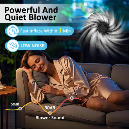 16ft Giant Inflatable Projector Screen for Outside with IP68 Build-in Blower, Front/Rear Projection, Plug&Play, Portable Outdoor Blow Up Screen for Backyard Movie Night, Theme Parties, Celebrations - CookCave