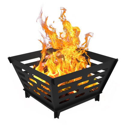 17 Inch Portable Plug Fire Pit,Outdoor Wood Burning Firepit, Detachable Square Metal Firepit for Camping, Picnics, BBQ,Courtyards, Garden Bonfires and Outdoor Heating with Storage Bag… - CookCave