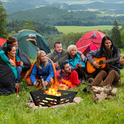 17 Inch Portable Plug Fire Pit,Outdoor Wood Burning Firepit, Detachable Square Metal Firepit for Camping, Picnics, BBQ,Courtyards, Garden Bonfires and Outdoor Heating with Storage Bag… - CookCave