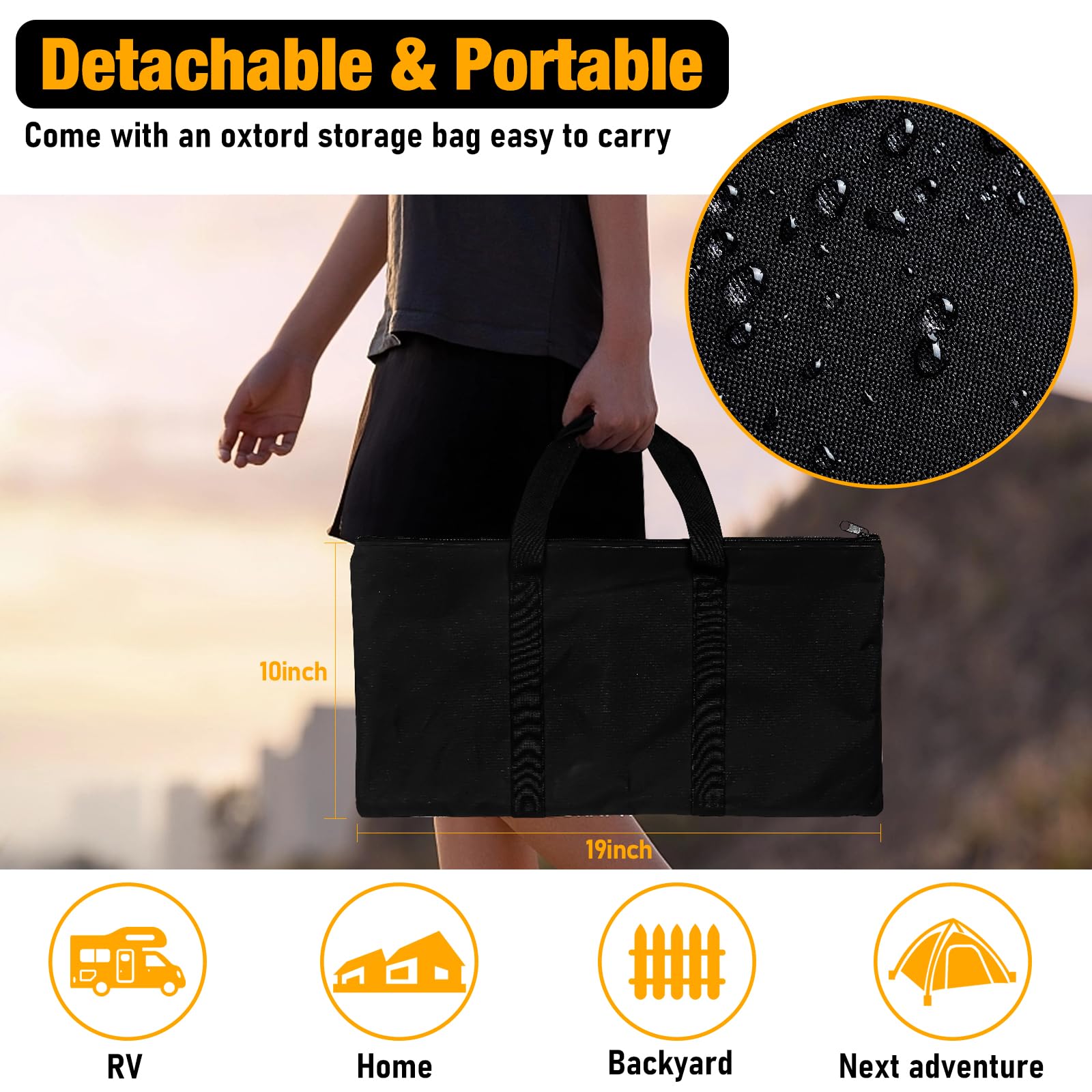 17 Inch Portable Plug Fire Pit,Outdoor Wood Burning Firepit, Detachable Square Metal Firepit for Camping, Picnics, BBQ,Courtyards, Garden Bonfires and Outdoor Heating with Storage Bag… - CookCave