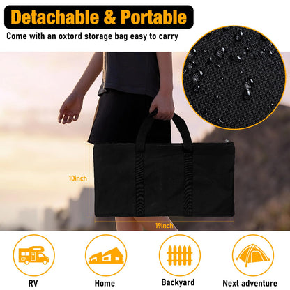 17 Inch Portable Plug Fire Pit,Outdoor Wood Burning Firepit, Detachable Square Metal Firepit for Camping, Picnics, BBQ,Courtyards, Garden Bonfires and Outdoor Heating with Storage Bag… - CookCave