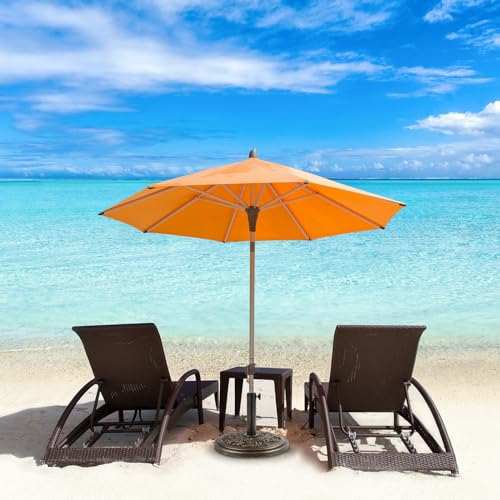 18 Inch Cast Stone w/Resin Shell Patio Umbrella Base, Bronze - CookCave